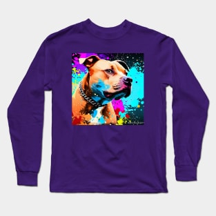 Pitbull Pop Art Long Sleeve T-Shirt